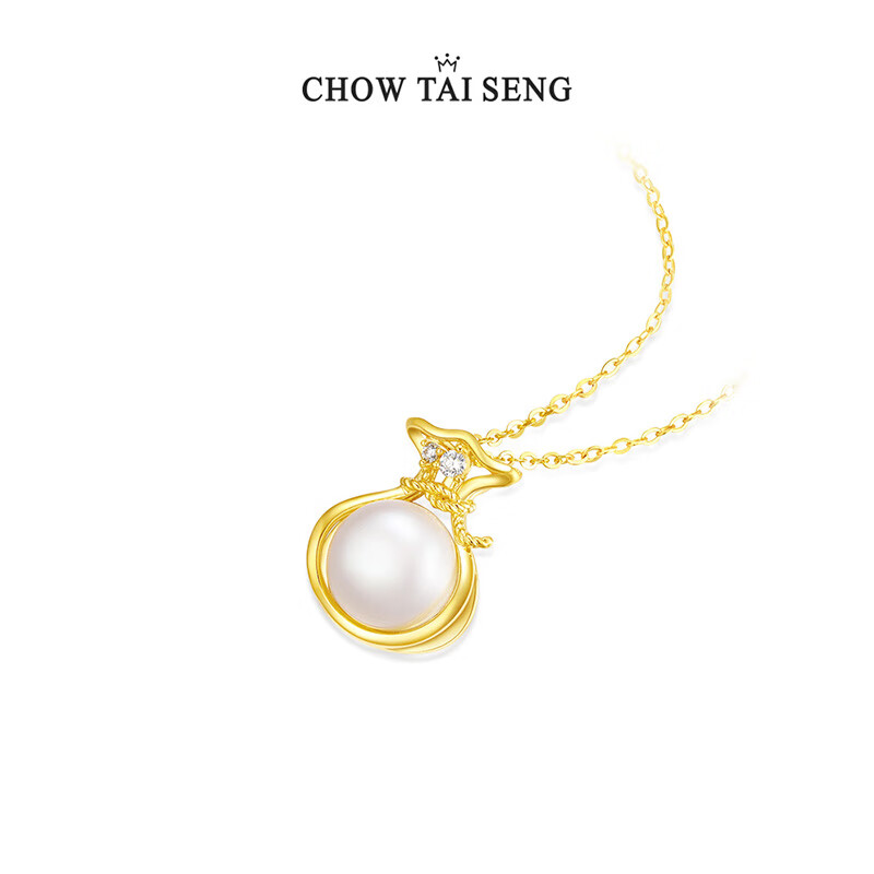 周大生【圣诞礼物】福袋珍珠S925银项链女百搭锁骨链送女友 福袋珍珠项链