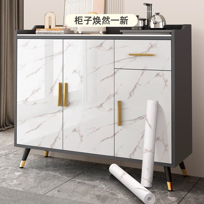 酷颜柜子贴纸家具翻新专用鞋柜旧柜子遮丑加厚柜门仿大理石纹改色贴膜