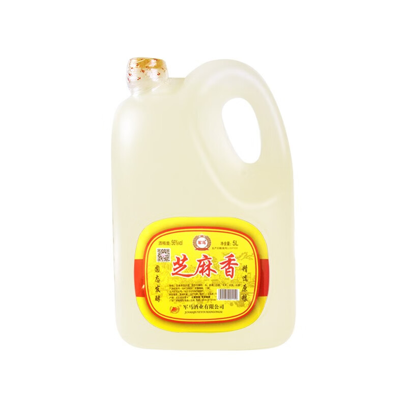 军马芝麻香型白酒散装粮食酒56度桶装酒山东军马酒东营酒5升桶装酒 56%vol 5L 1桶