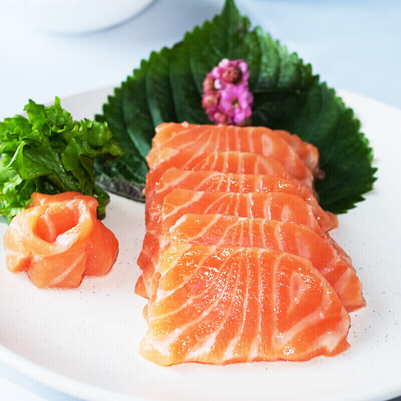 京战   新疆三文鱼中段 三文鱼刺身 新鲜即食三文鱼腩 400g 一盒装