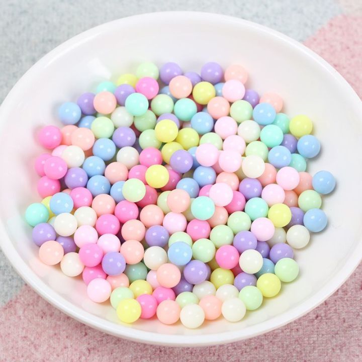 马卡龙色树脂球糖粒奶油胶滴胶装饰点缀物饰品材料 混色马卡龙小圆球