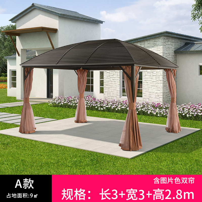 户外凉亭庭院铝合金帐篷花园室外露台遮阳棚别墅楼顶阳光房四角亭