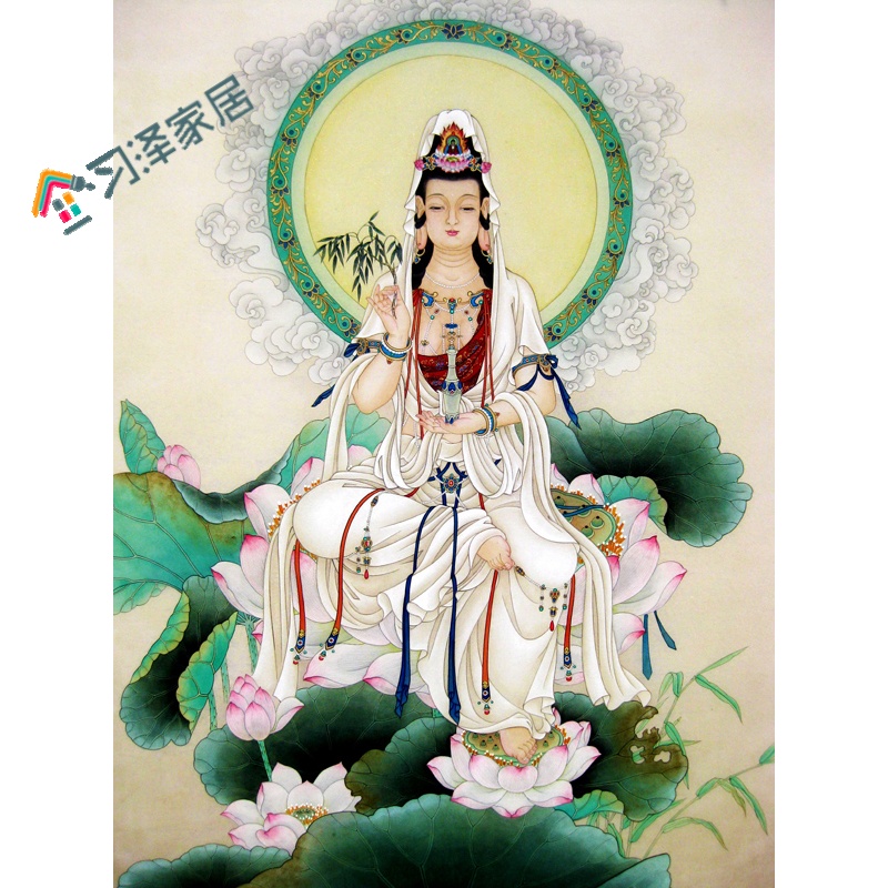 准提菩萨画像观音佛祖油画布无框画药师佛阿弥陀佛地藏王普贤文殊画像