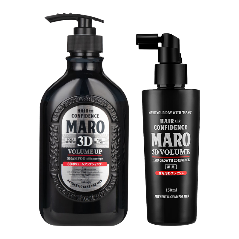摩隆（MARO）洗护套装 3D洗发水男士460ml+液150ml头皮护理固发