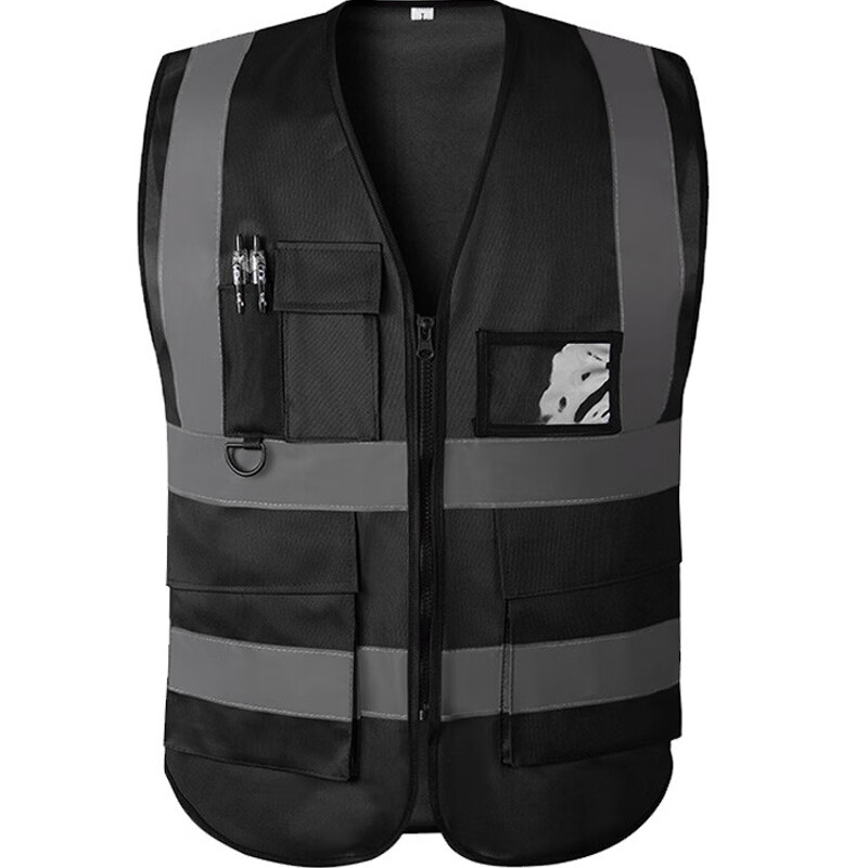 工孚 反光背心反光马甲 多口袋反光衣施工环卫园林建筑夜间交通印字