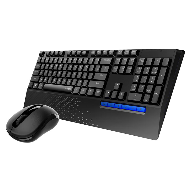 雷柏（Rapoo） 1860Pro 键鼠套装 无线键鼠套装 办公键盘鼠标套装 防泼溅 电脑键盘 笔记本键盘 黑色