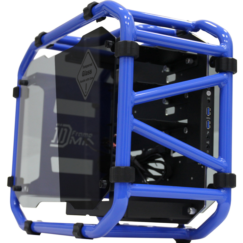 迎广（IN WIN）D-FrameMini 蓝色 开放式机箱（支持MINI ITX主板/钢化玻璃/双面侧透/支持水冷/U3 x2）