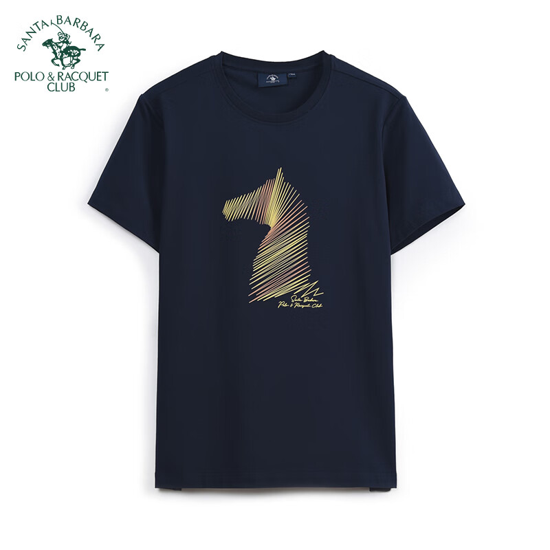 club男夏399合身版圆领短袖t k7藏青色) 52=xl=180/96b