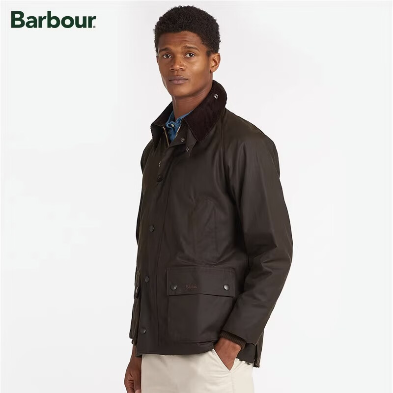 Barbour Classic Bedale男士纯棉阔身格纹里油蜡夹克 橄榄色 -xx68 XS (36)