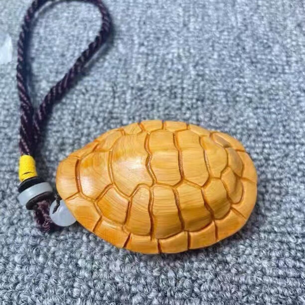 萨拉拉崖柏手把件 崖柏手把件富甲天下手把件文玩件乌龟壳木头雕刻