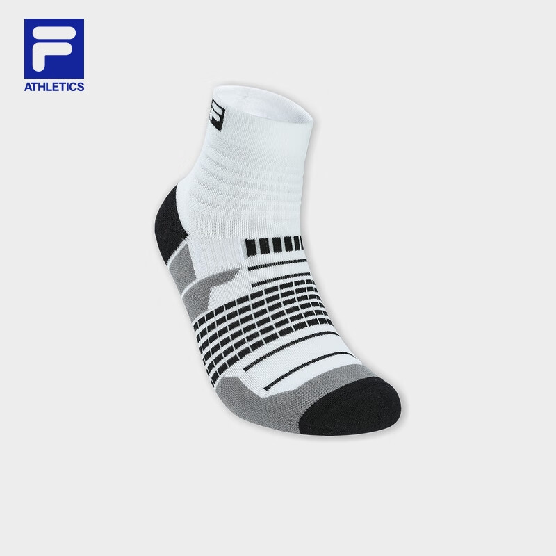 斐乐 斐乐官方男袜中腰袜健身运动袜舒适简约中筒袜 标准白-WT XS