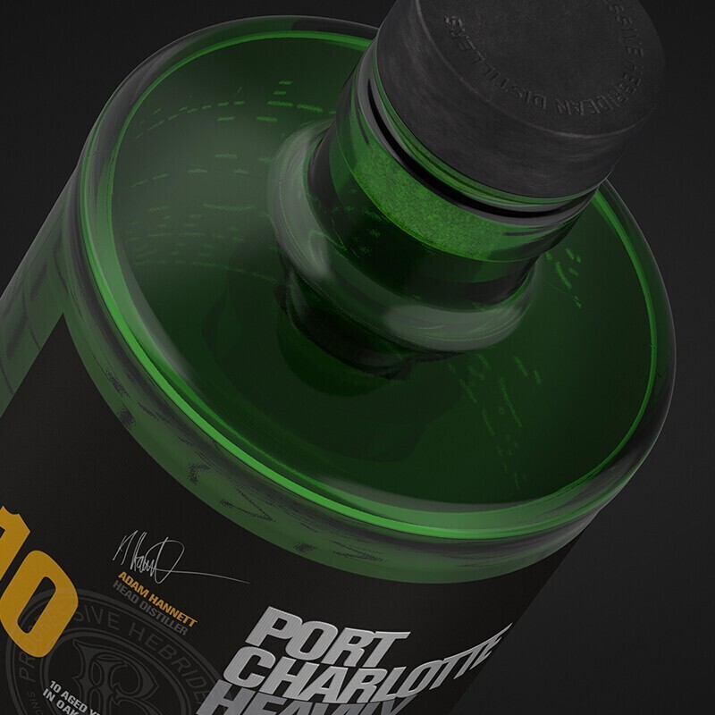 布赫拉迪（Bruichladdich）波夏10年苏格兰单一麦芽威士忌 重泥煤味 进口洋酒 调酒 礼物礼盒 【波夏擢跃10年 700ml*瓶】无盒