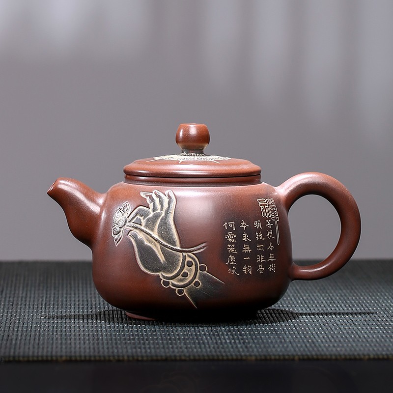 此时此刻 广西钦州坭兴陶茶壶佛手莲花壶泡茶壶 马武宏老师纯全手工