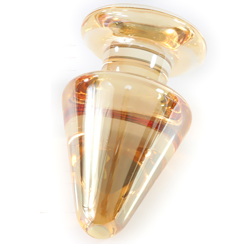 悦者潮玻璃肛塞男女用超特大号后庭器具扩张拉珠玻璃棒肛庭器具 B83号 9.4*5.5cm