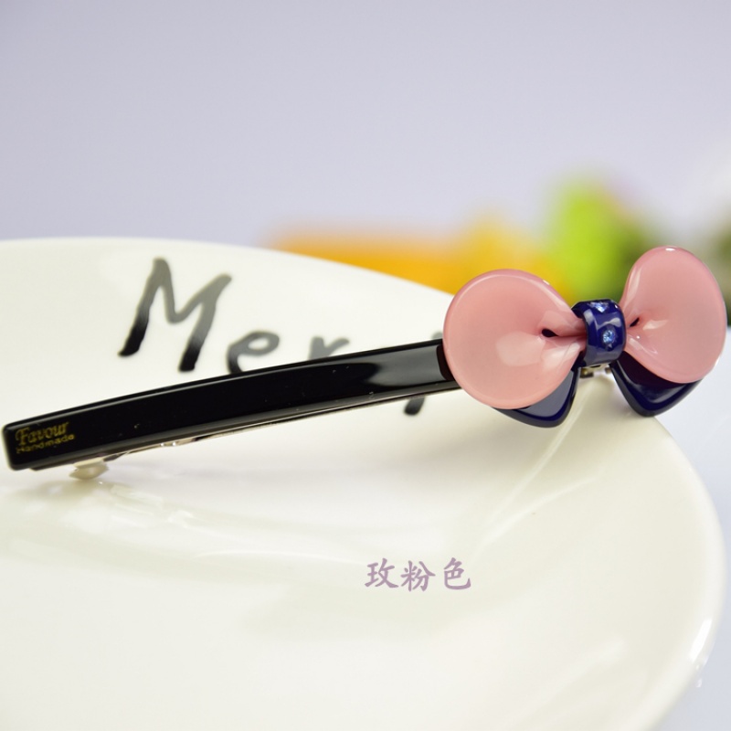 发夹马尾横夹韩国版大号弹簧夹发卡简约淑女优雅气质发饰头饰 玫粉色