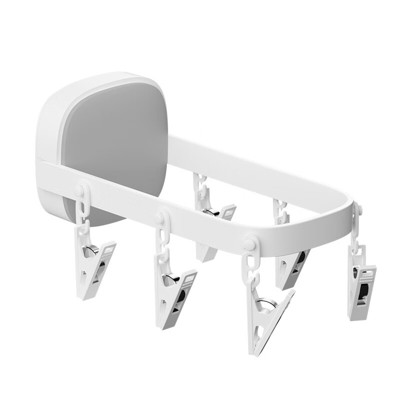 折叠衣架免打孔家用挂衣晾晒壁挂卫生间室内阳台晒袜子晾衣架 白色