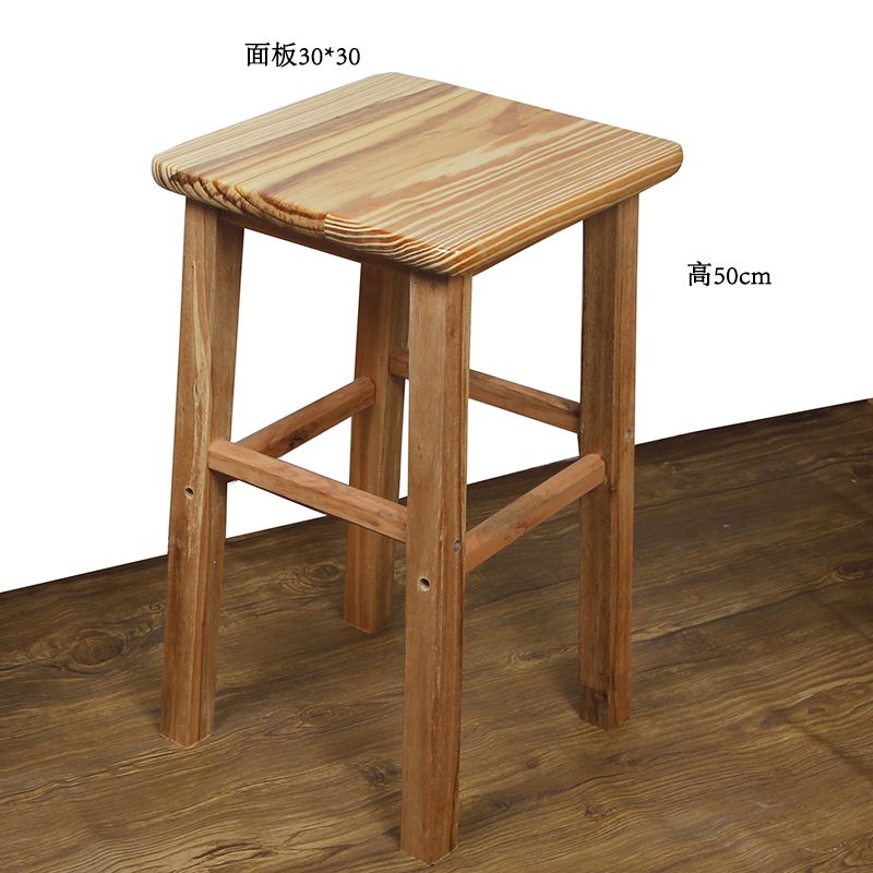 高品质家用木制实木防腐木浴室凳橡木方凳四脚凳子小板凳木板橙防