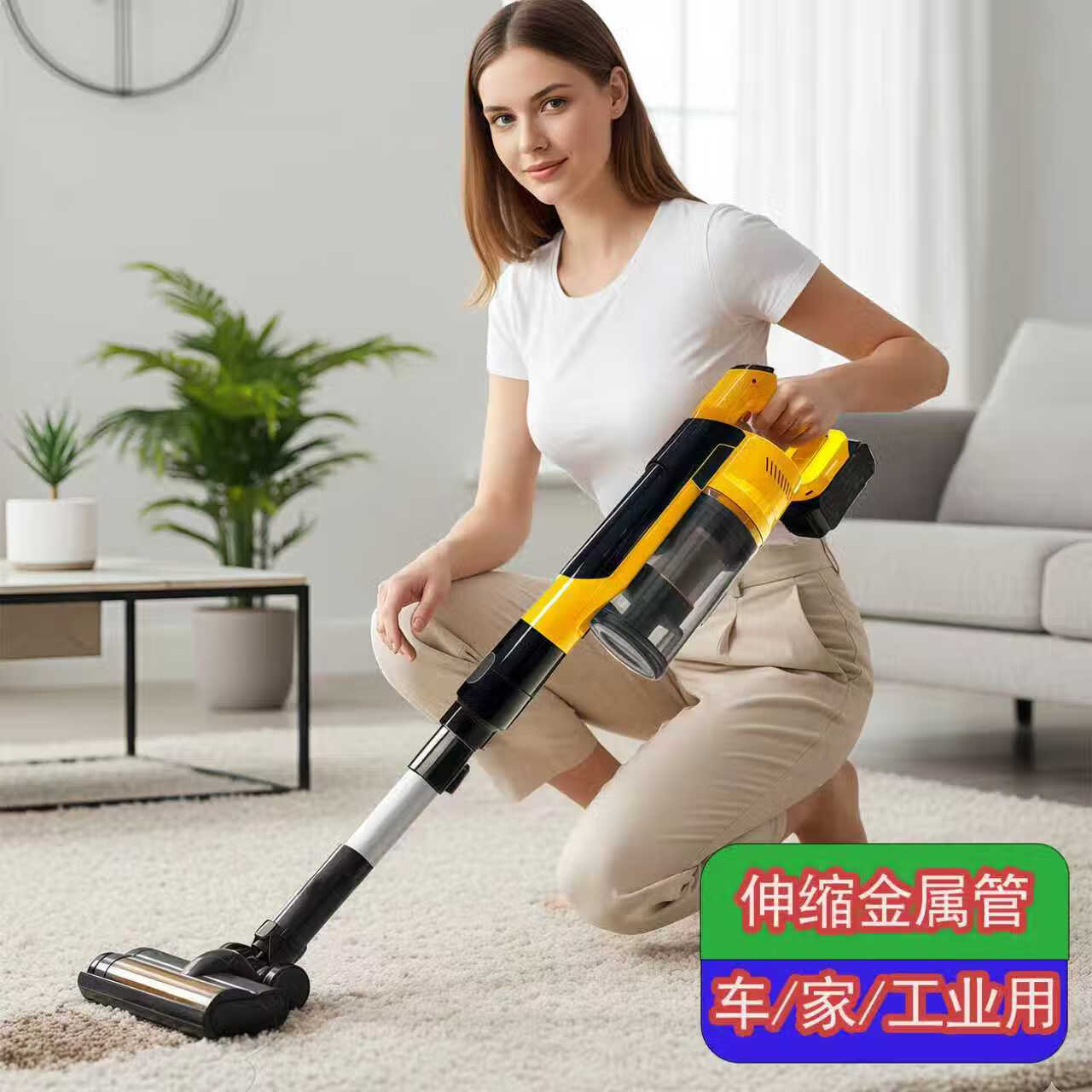 MOTOFEEL车载吸尘器家用大吸力手持小型轻量车载地毯绿光显尘吸尘机办公室吸尘美缝吸拖一体机 至尊版【1电池】无刷