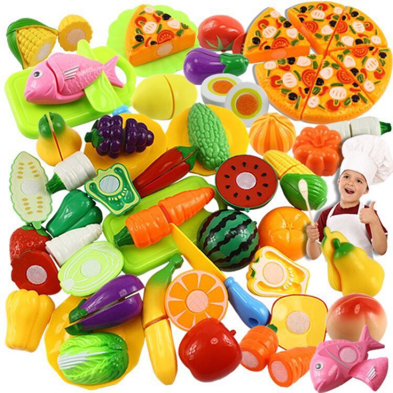 儿童仿真水果蔬菜玩具模型认知切切乐玩具切水果蔬菜披萨 21件套水果蔬菜+披萨