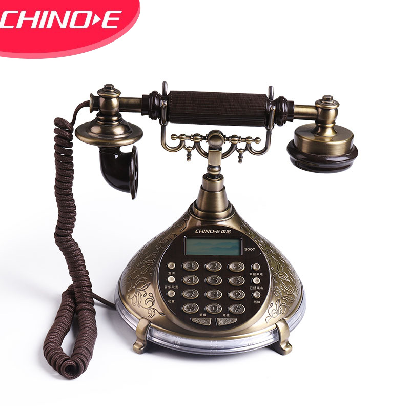 中诺(CHINO-E)电话机 座机 仿古电话 仿古复古风情 语音报号 音乐保留 S007青铜色