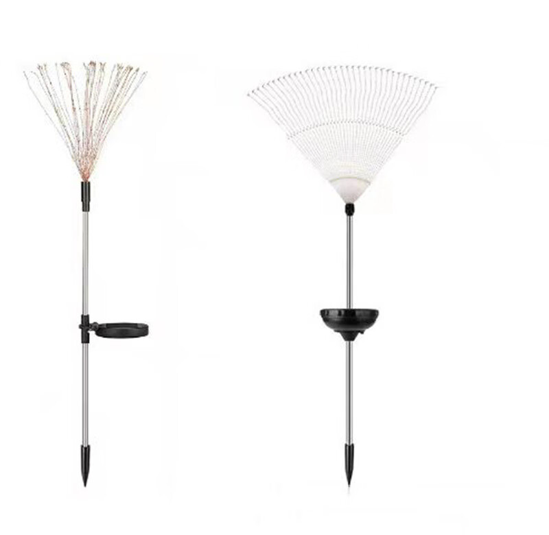 太阳能烟花灯彩灯户外防水灯露营氛围灯串灯太阳能地插烟花灯灯串 暖光-合金丝 90灯(2模式地插烟花灯