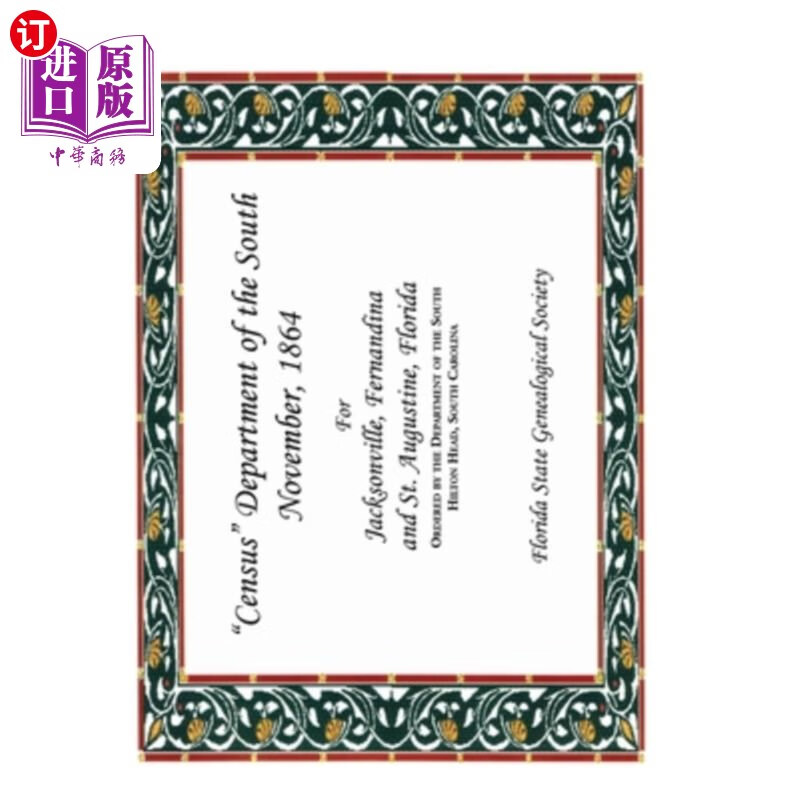 海外直订census department of the south, november, 1864: for