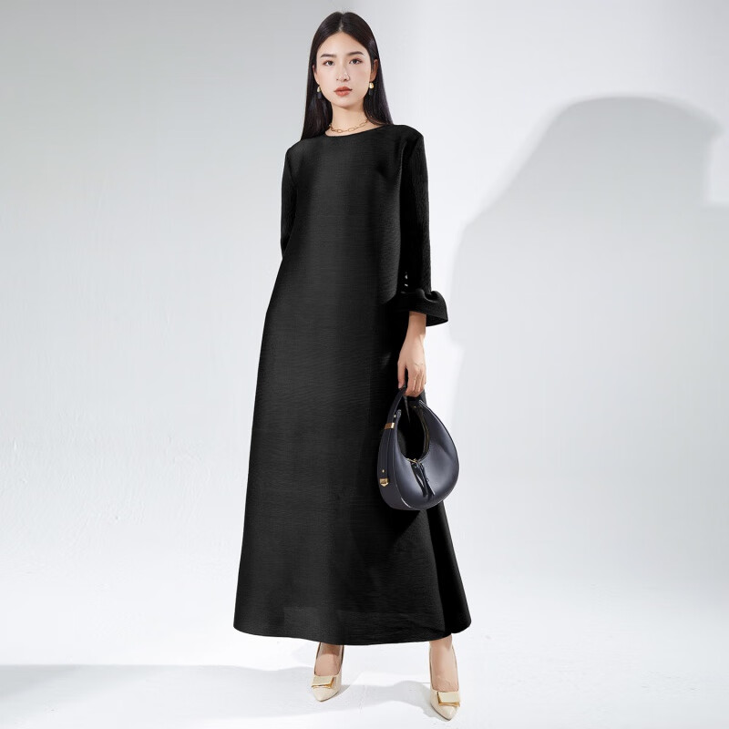 isseymiyake三宅一生连衣裙女高端贵妇宽松时尚气质秋季上新女装褶皱