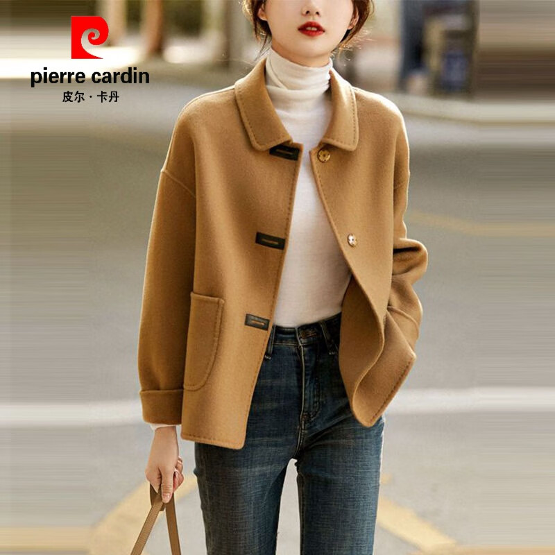 皮尔卡丹（pierre cardin）2023年春秋新款减龄纯色轻奢宽松小翻领毛呢双面呢大衣女气质外套 驼色 L使用感如何?