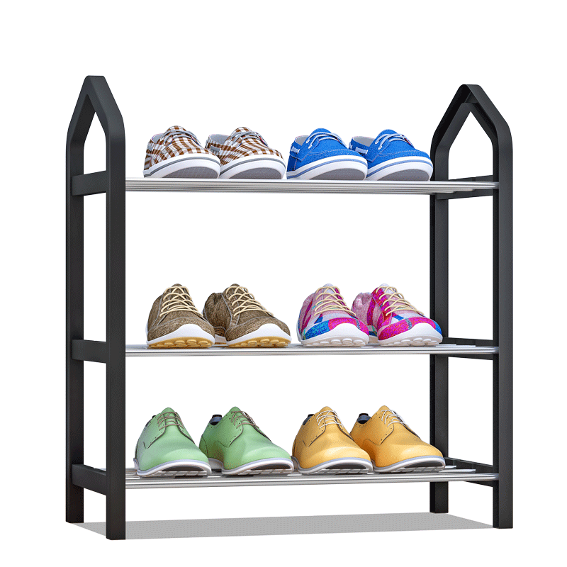 思故轩 简易鞋架家用多层经济型宿舍门口防尘收纳鞋柜省空间小号鞋架子 A款-K323-黑色