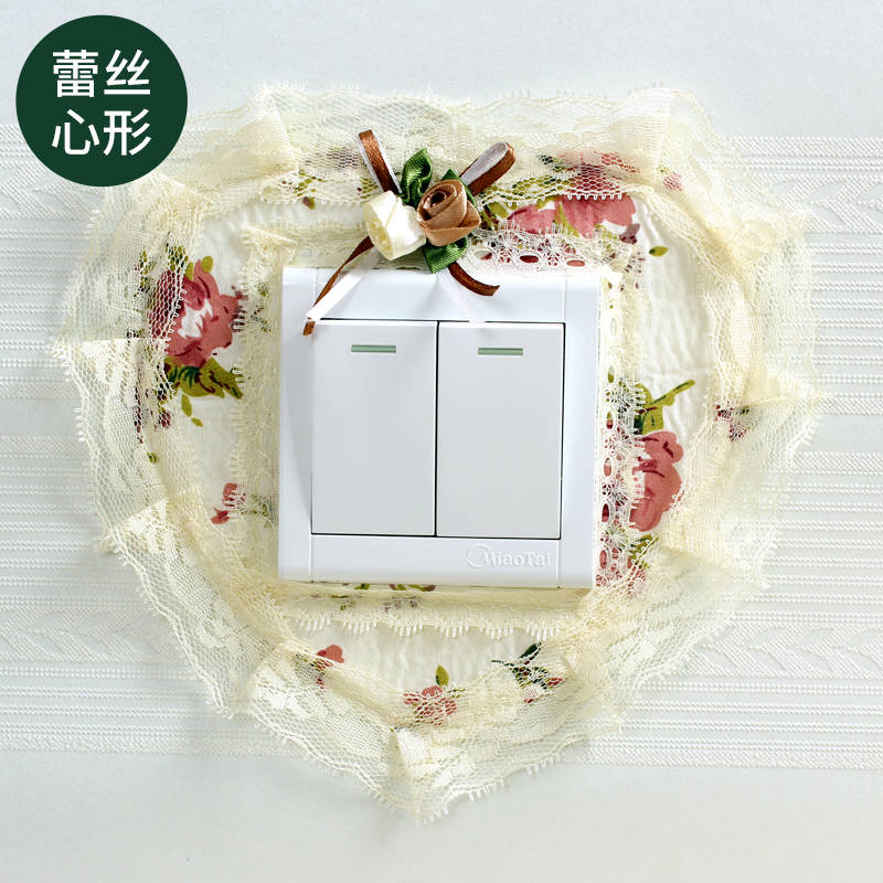 鱼雁兔 开关贴垫布艺开关保护套墙壁防尘防脏壁火贴墙面插座装饰灯套