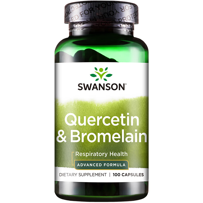 斯旺森槲皮素菠萝蛋白酶胶囊肺部动力 100粒美国直邮