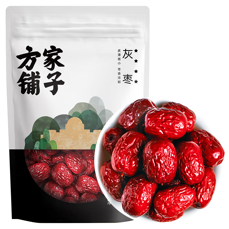 方家铺子红枣楼兰灰枣500g-价格走势及口感评测