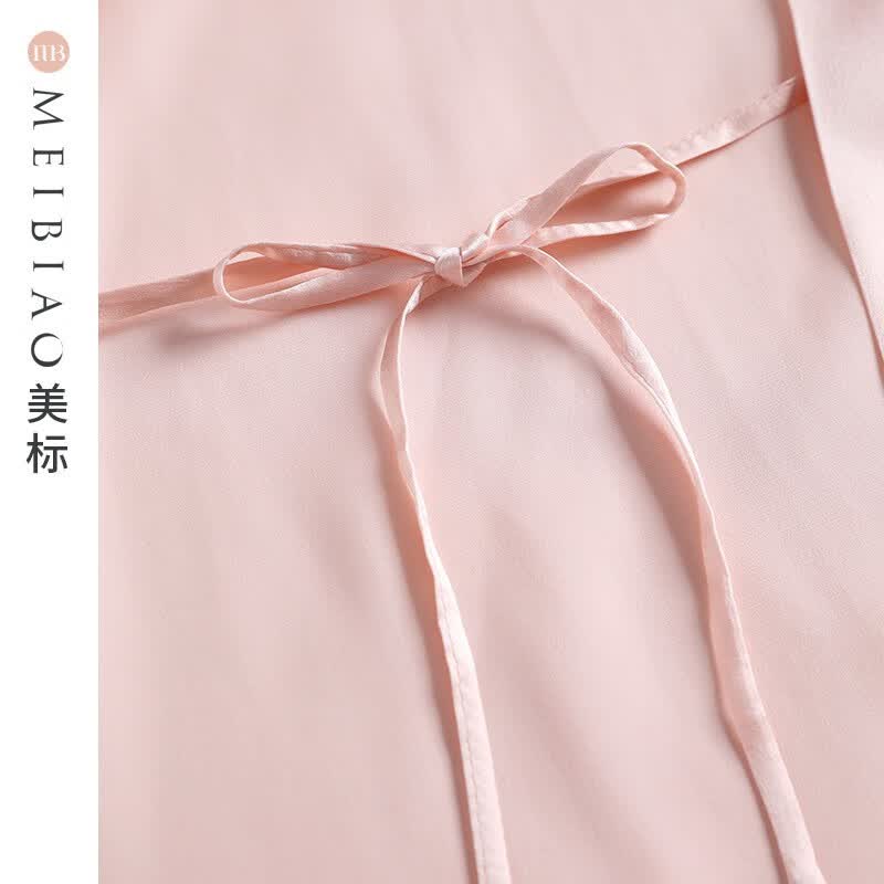 美标送礼物真丝睡袍丝绸浴袍女春秋性感睡衣19姆米100%桑蚕丝家居服夏 020560(单外袍) M (160/84A)