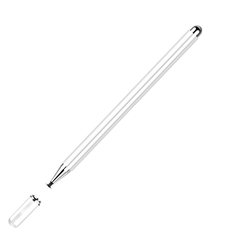 baking 适用于苹果iPad电容笔applepencil细头绘画手机平板通用手写笔华为触控指绘笔 被动式电容笔-白色（加两个笔头）