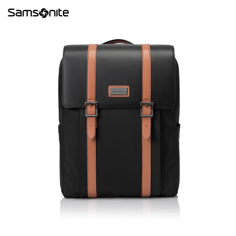 Samsonite/新秀丽双肩背包男女电脑包16英寸韩版学生书包男潮流 TQ5 黑色