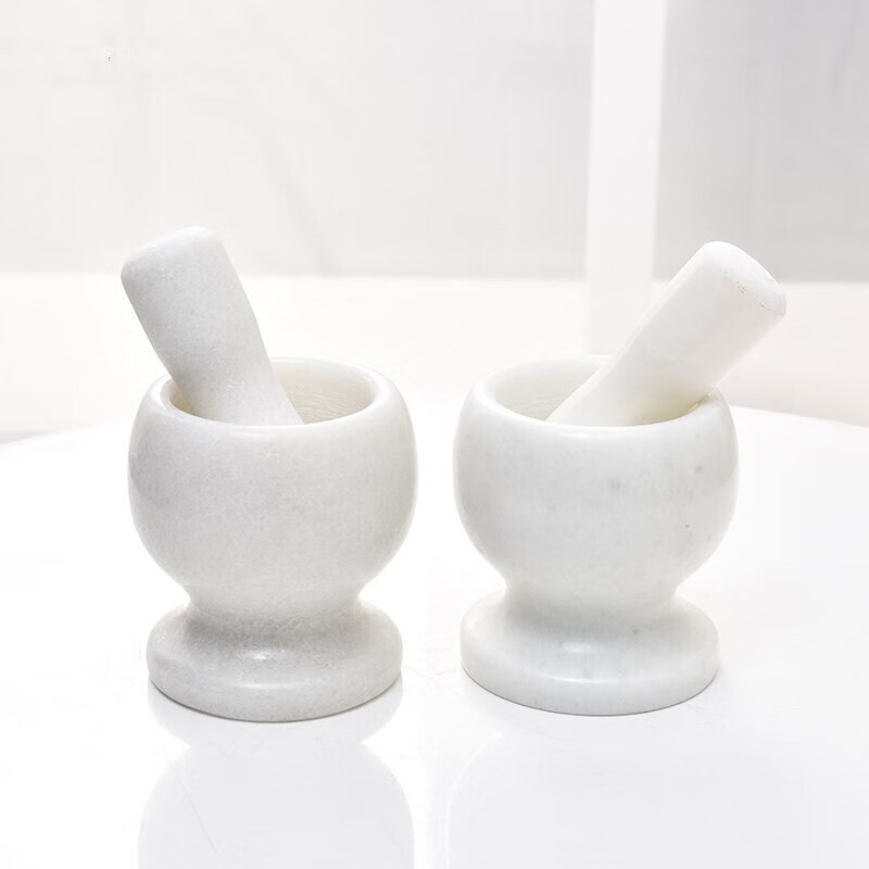 宸芃石臼大理石蒜臼捣臼家用捣蒜器蒜缸捣药罐蒜泥器捣碎器蒜罐和蒜棒