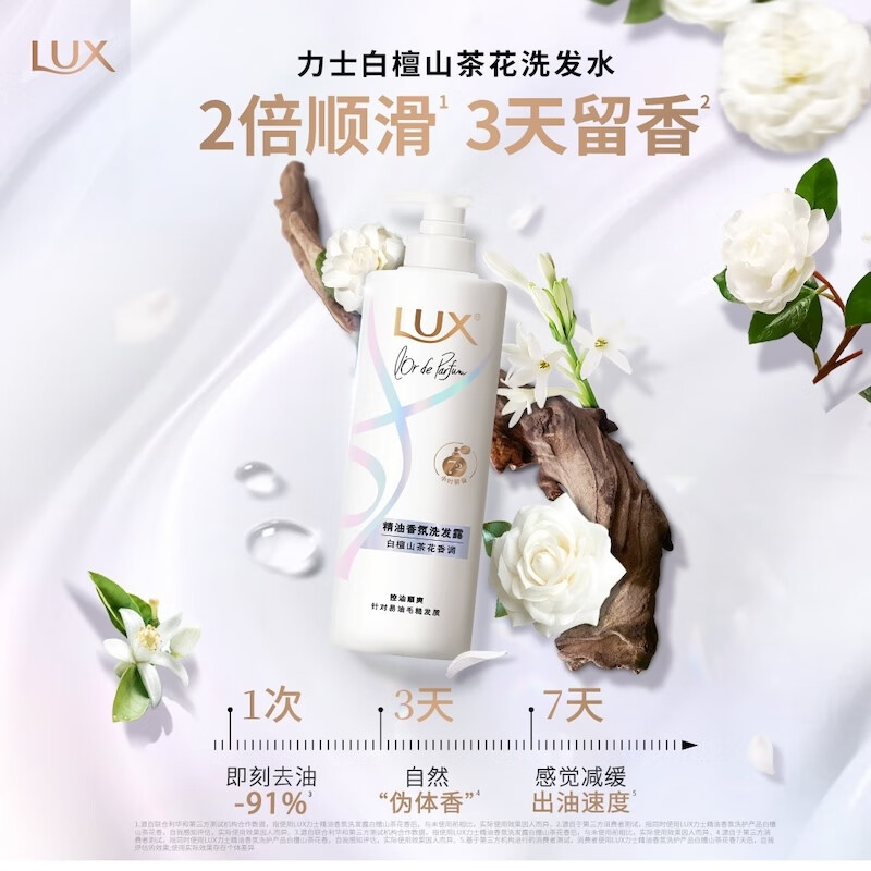 力士香氛蓬松控油洗发水470g白檀山茶花 田曦薇同款留香洗发露
