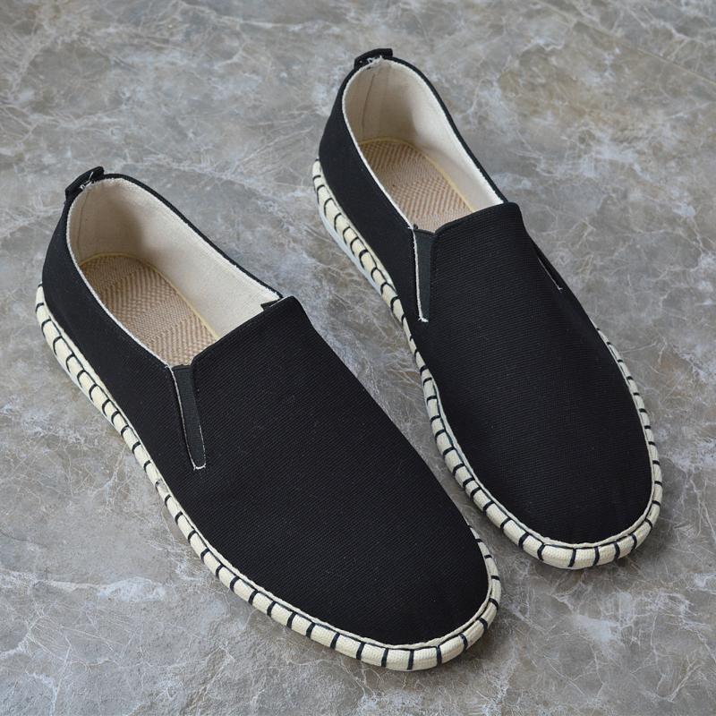 简梦伊中国风手工布艺千层底透气布鞋夏季胶底老北京软底男帆布潮鞋