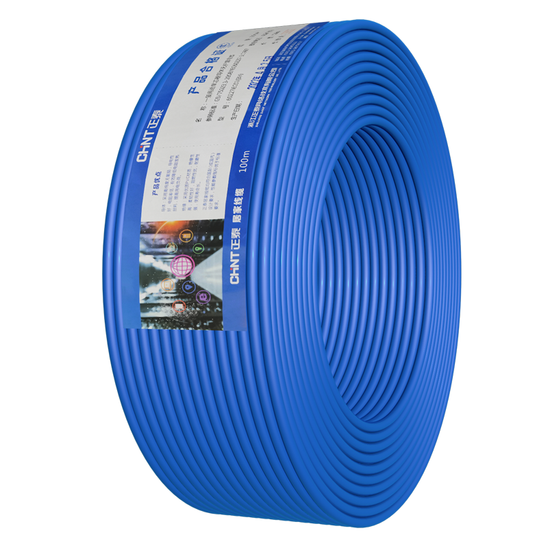 正泰（CHNT）电线电缆 BV1/1.5/2.5/4/6平方 国标家装空调单股铜芯电线铜线照明电源线 2.5平方 (蓝色-零线/100米/具有阻燃性能)