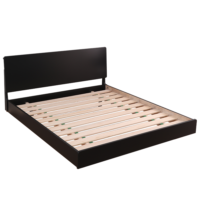 艾迪嘉床北欧实木床双人床婚床卧室家具 胡桃色1.8*2米 送货上门 包安装