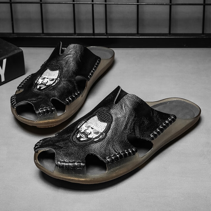 vzvy韩国mlb联名ny欧洲站拖鞋男夏季白色男士凉拖鞋防滑防臭大码新款