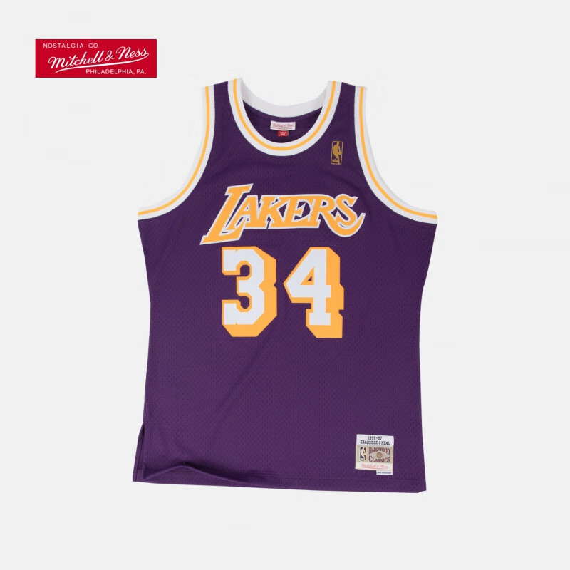 nba-mitchell ness 复古球衣-sw-洛杉矶湖人队 1996-97奥尼尔 紫色