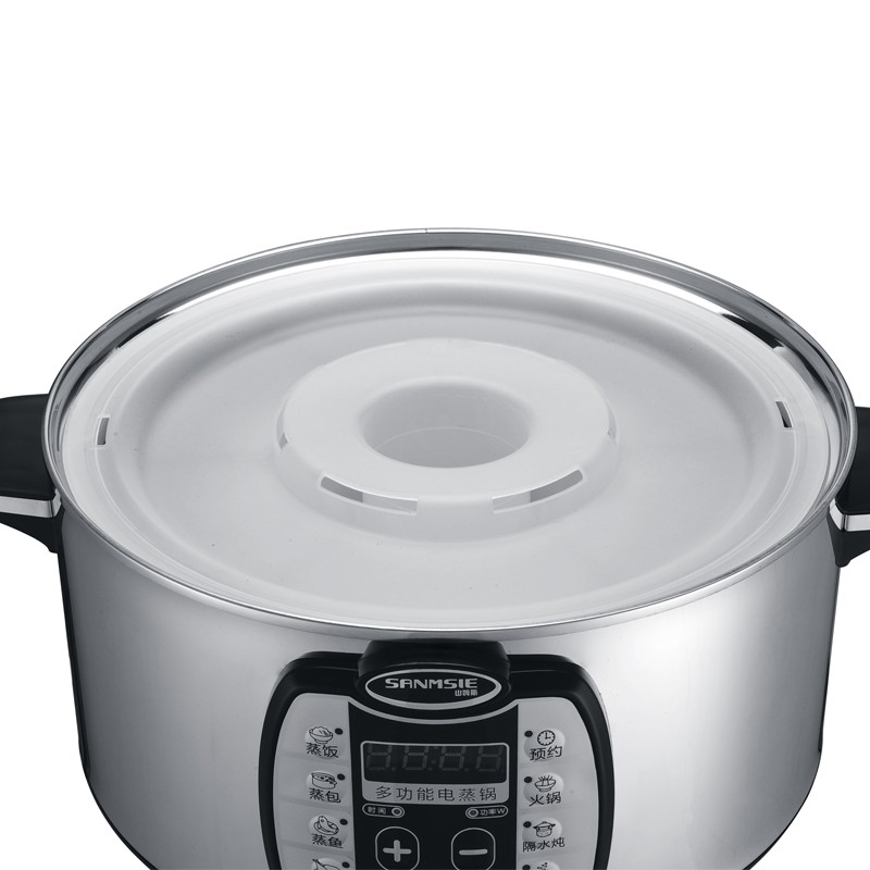 sanmsie 电蒸锅商用木桶饭单底锅直径32cm蒸饭团 糯米饭专用锅台湾初