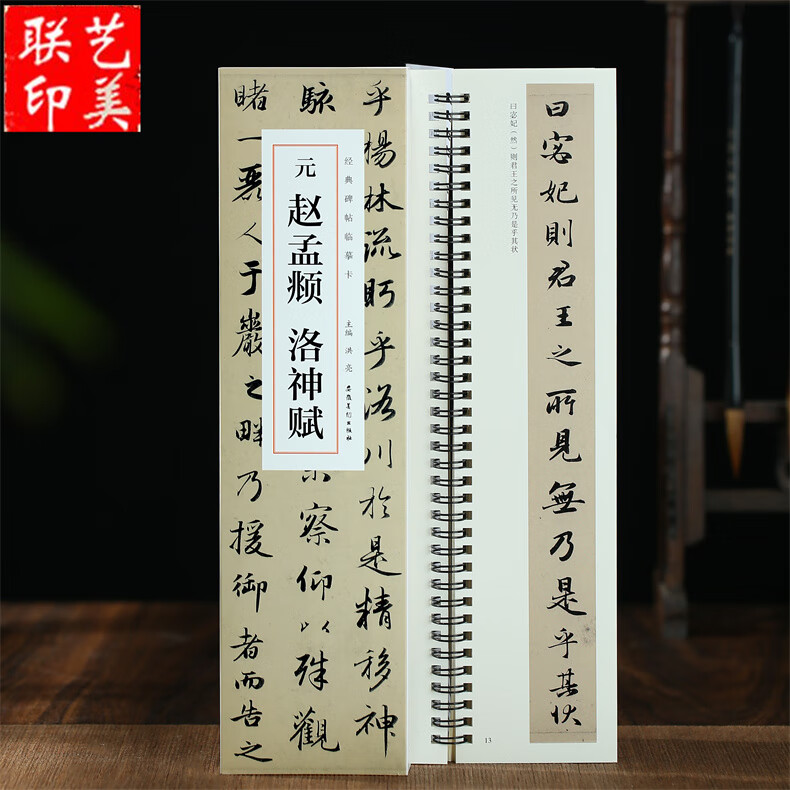赵孟頫洛神赋并序 经典碑帖近距离临摹字卡 洛神赋临摹本简体旁注 赵孟俯行书碑帖洛神赋行楷毛书法字帖卡