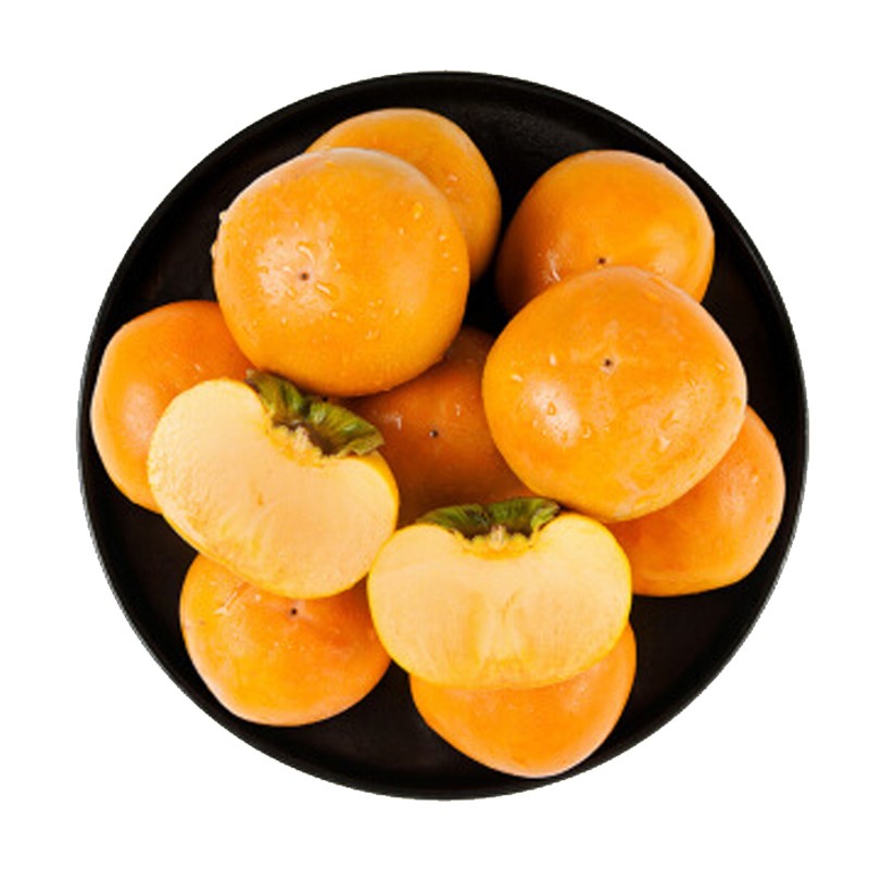 【飞犇生鲜】脆柿甜柿2.5kg脆甜硬柿脆柿新鲜应季水果 5斤中果