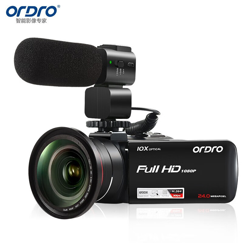 欧达 Z82标准版 高清专业直播录像机数码摄像机便携手持DV 10倍光学变焦 120倍智能变焦 vlog短视频 商用