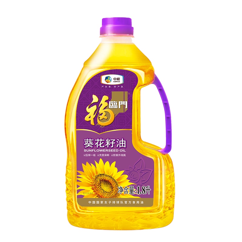 福临门 食用油 压榨一级充氮保鲜葵花籽油1.8L  中粮出品