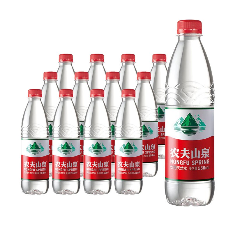 天然水 饮用水/550ml*12瓶 纸箱装 长白雪矿泉水535ml 农夫山泉550*12