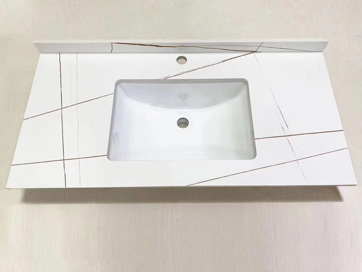 施韵令岩板一体陶瓷台盆面浴室柜岩板台面台下盆台 劳伦白金-60*47.