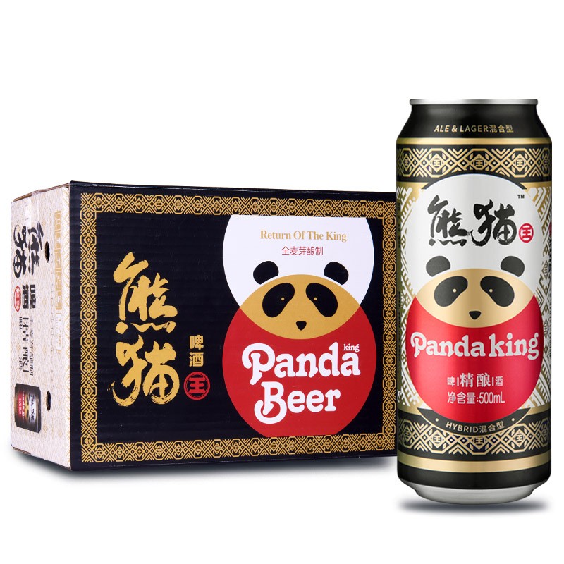 熊猫王9.5度精酿啤酒500ml*12听整箱装